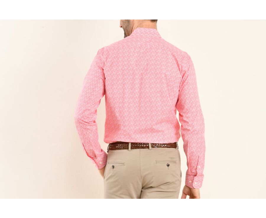 Chemise coton blanche à imprimé fleuri rouge - SULPICE