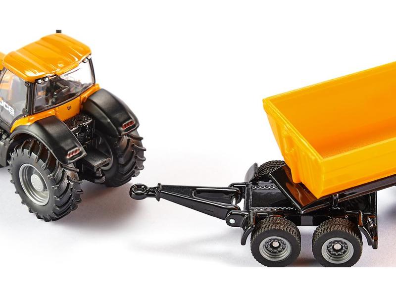 Siku Traktor JCB 8250 Fastrac mit Dolly und Kippmulde 1:87 H0 JCB Fastrac mit Anhänger