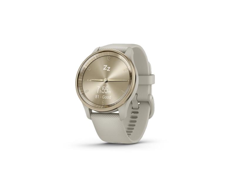 GARMIN Sportuhr Vivomove Trend Weiss/Olivgrün Hybrid-Smartwatch