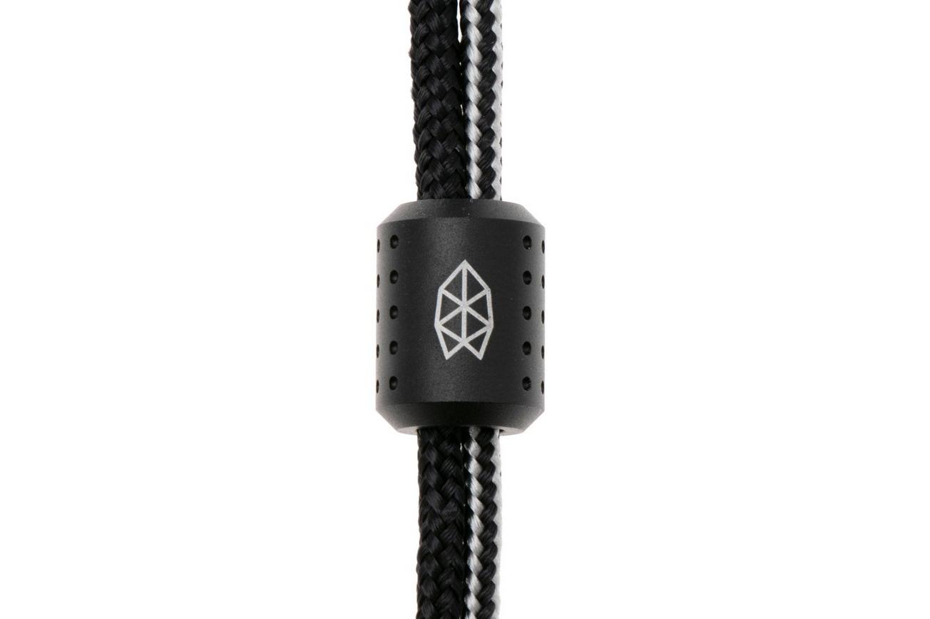 The James Brand The Alder ES215970-10 Black Titanium, Black/BW, paracord lanyard met bead
