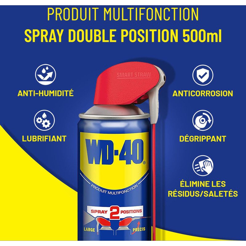 Produit multifonction WD-40 double position - Aérosol de 200 ml + 10 % OFFERT