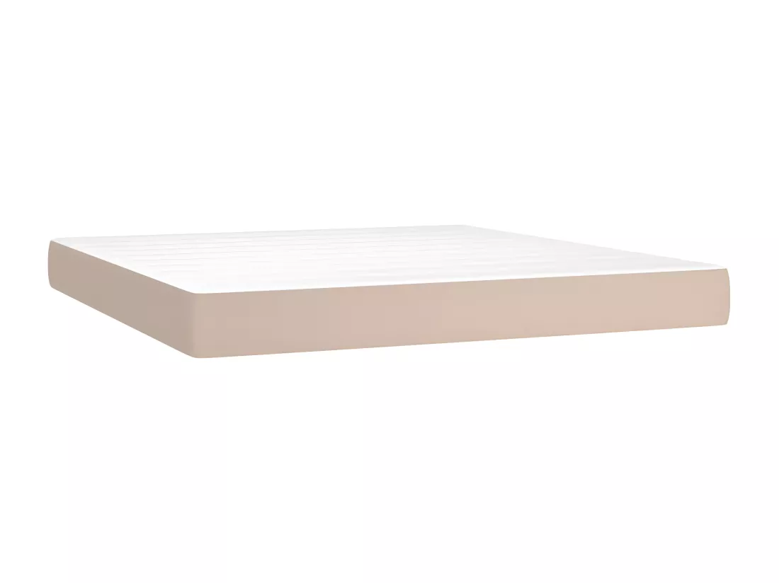 Sommier tapissier matelas LED Cappuccino 180x200 cm Similicuir