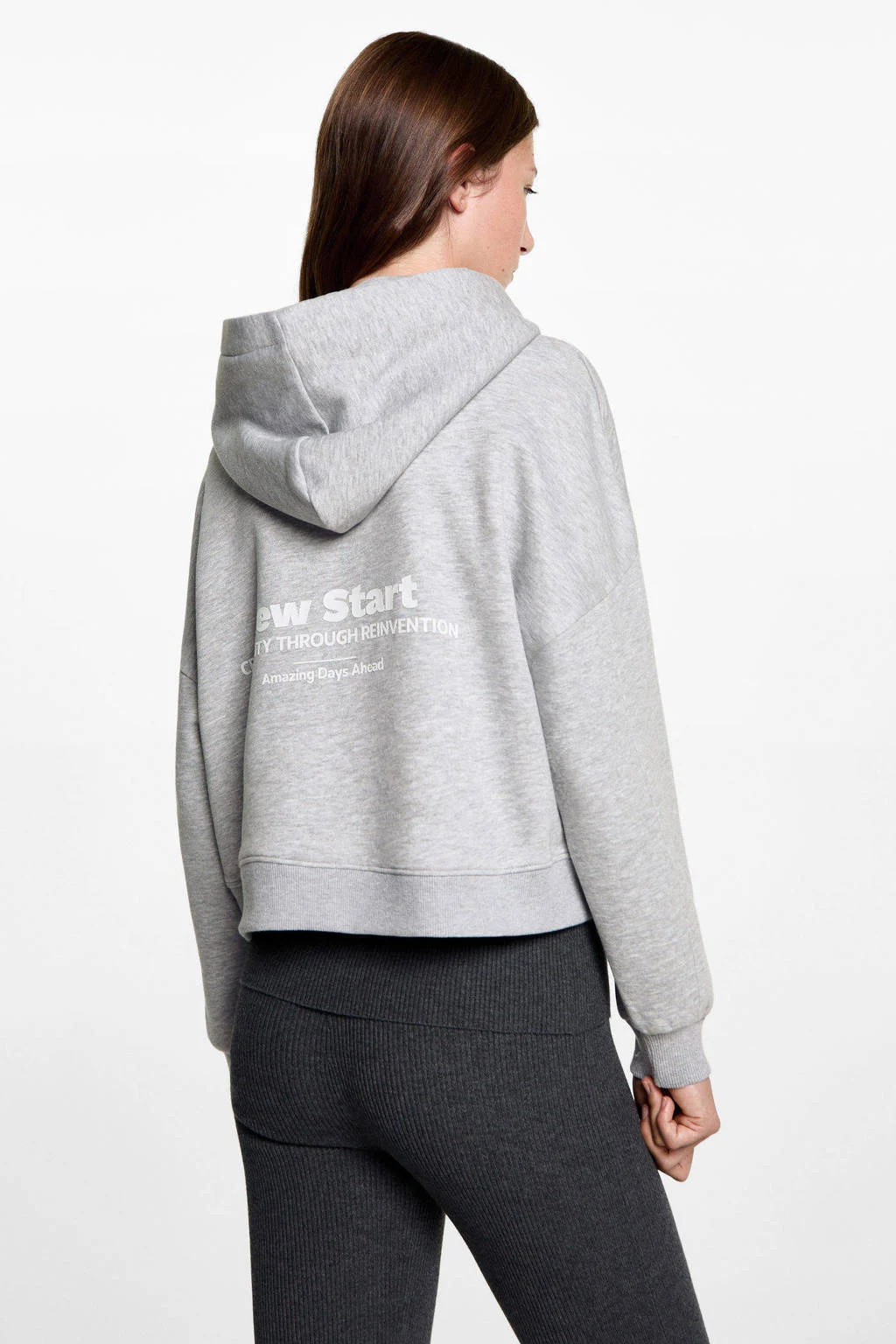 MANGO TEEN hoodie grijs melange