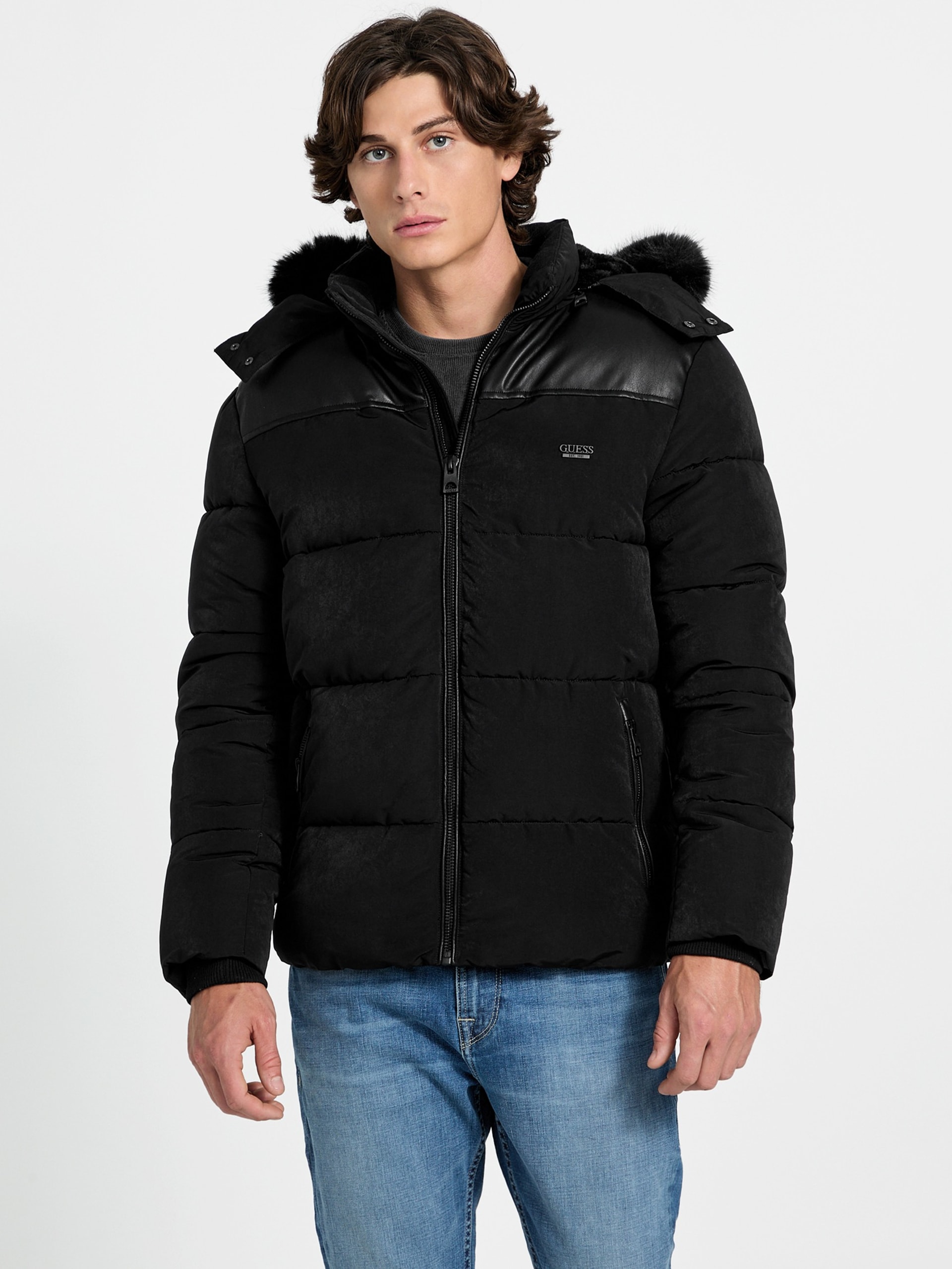 Jaqueta puffer com capuz