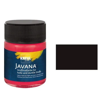 KREUL Javana Stoffmalfarbe für helle und dunkle Stoffe Schwarz 50 ml
