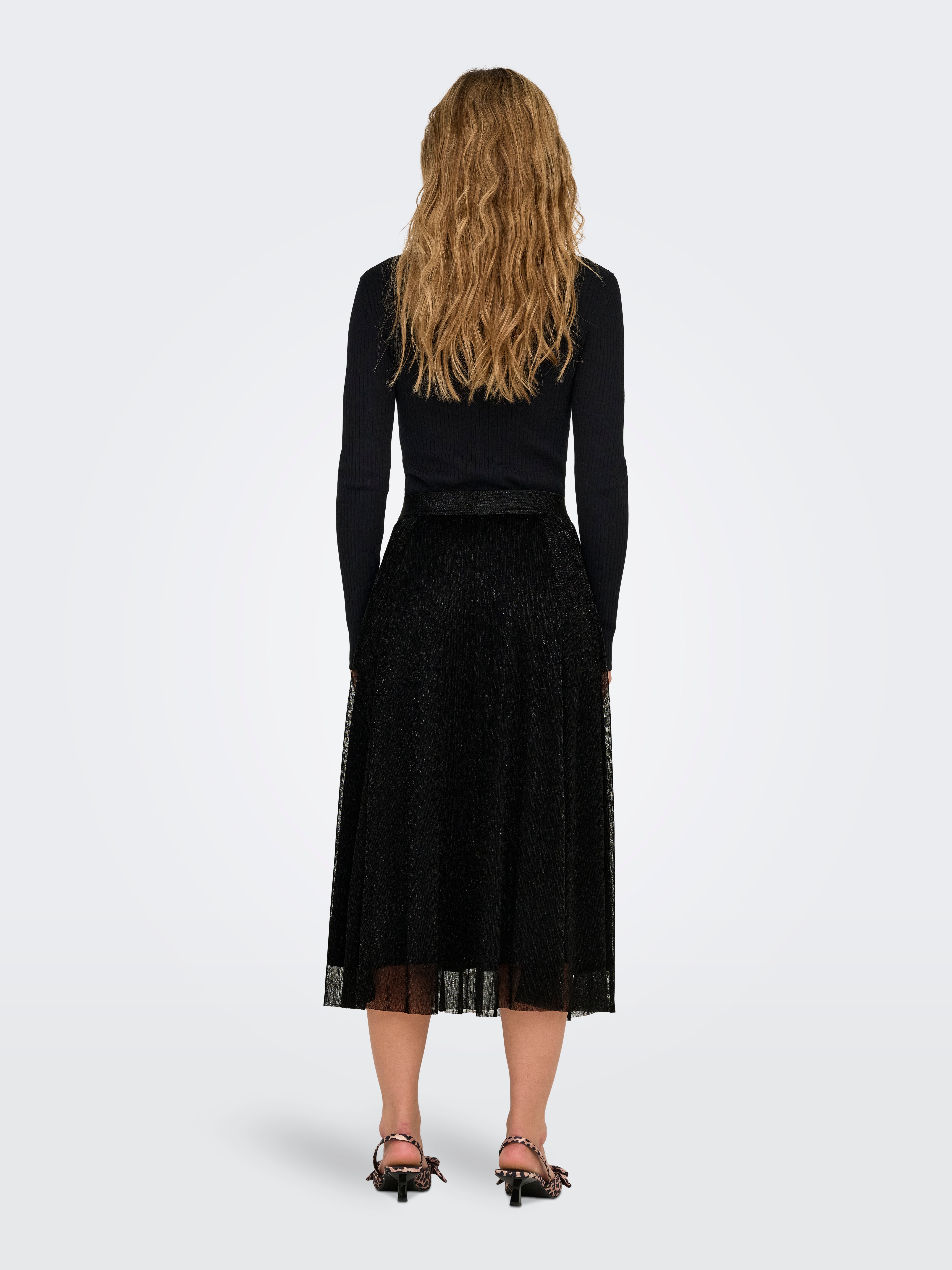 ONLTINGA Plissierter Rock Black