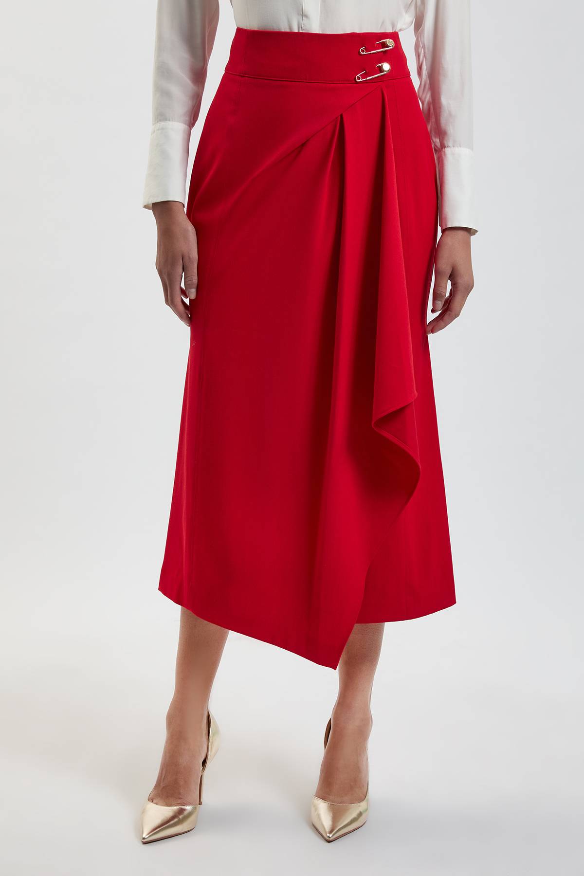 KarenMillen Jupe Longue Ajustée Avec Drapé Et Finition Portefeuille