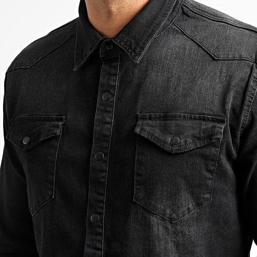 Chemise Jean Manches Longues Jean 0057 Noir Denim