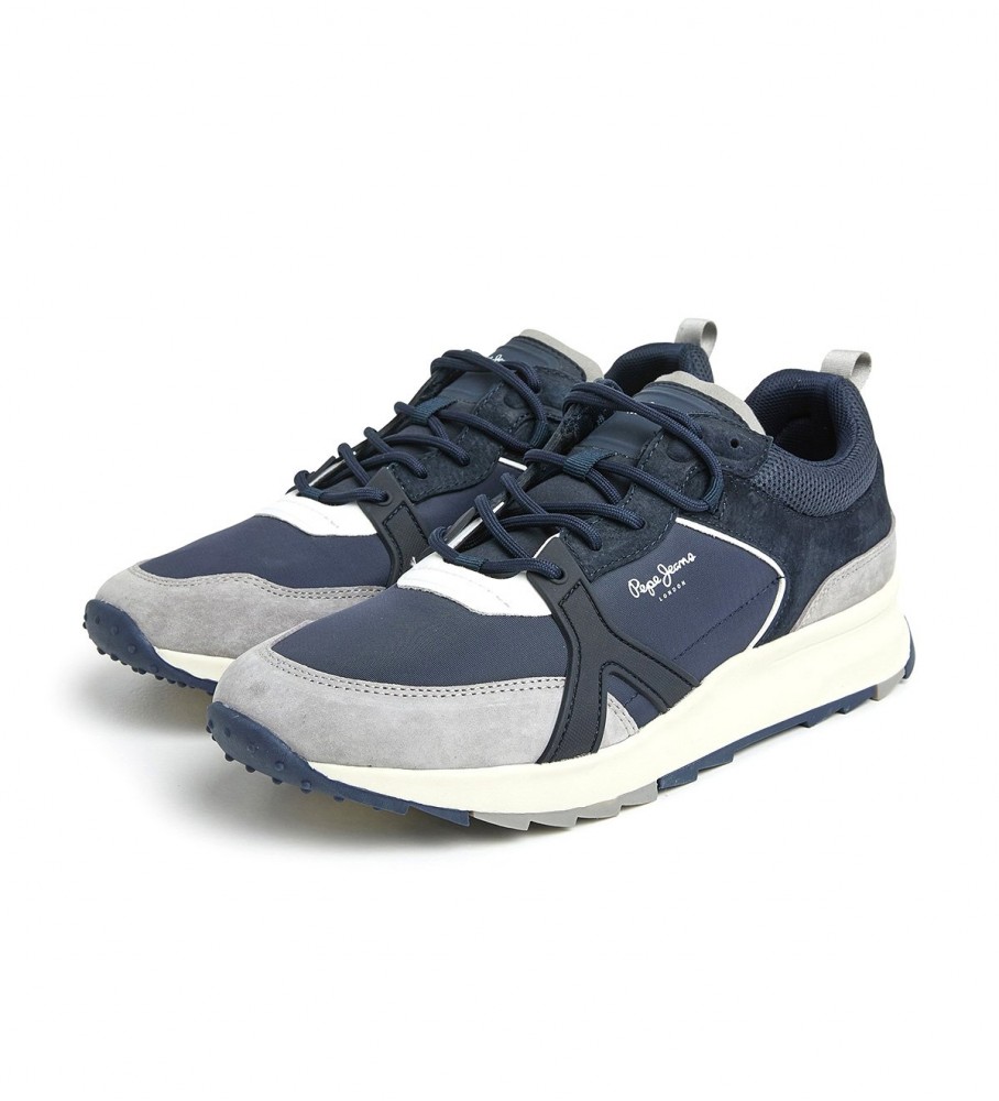 Tênis Pepe Jeans Joy Tech em couro azul-marinho