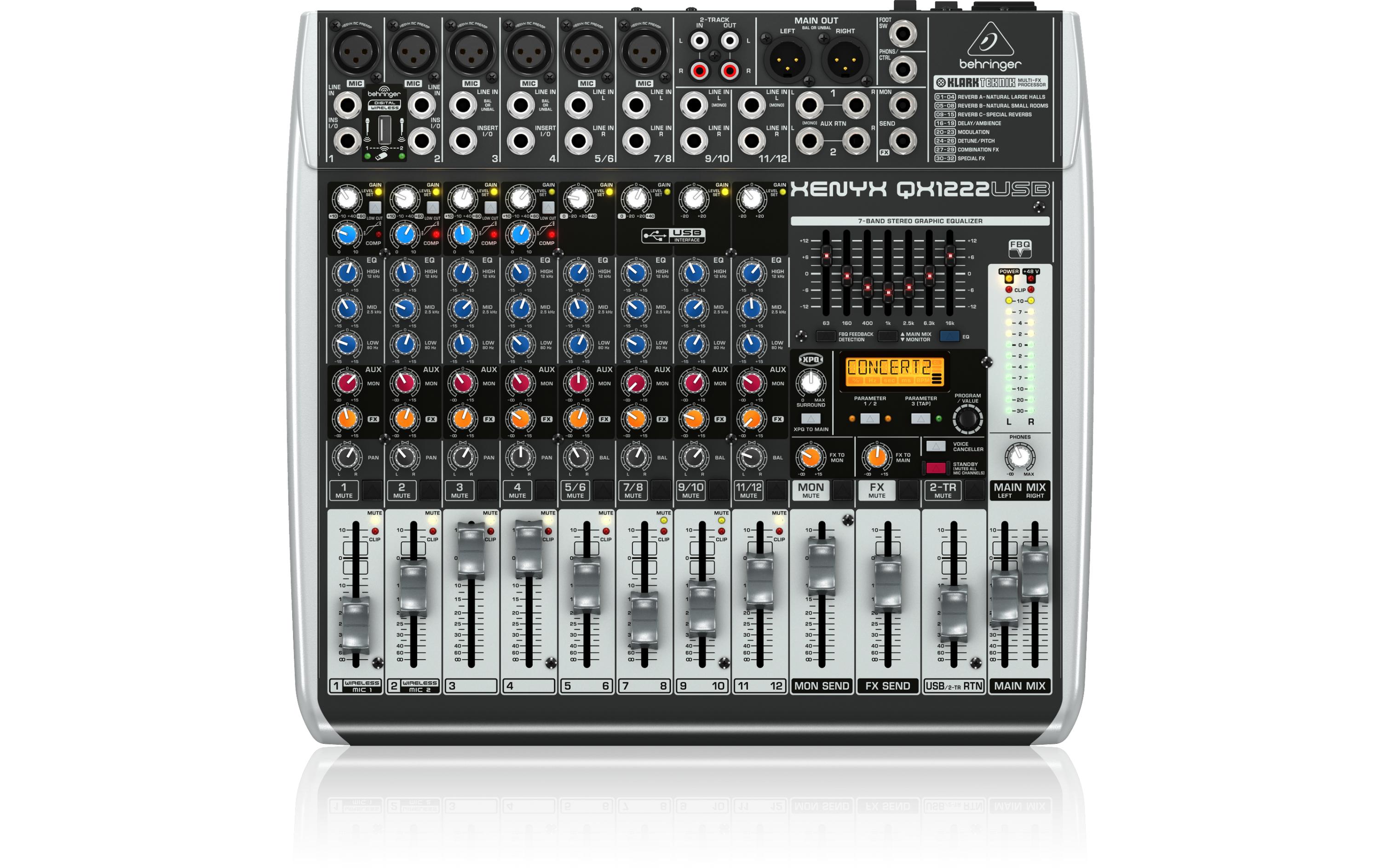 Mischpult Xenyx QX1222 USB<br>Mischpult mit USB-Anschlüssen