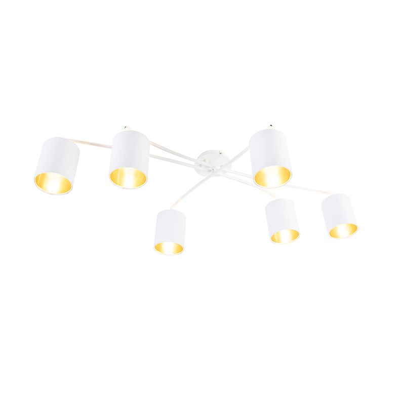 Moderne plafondlamp wit 6-lichts - Lofty