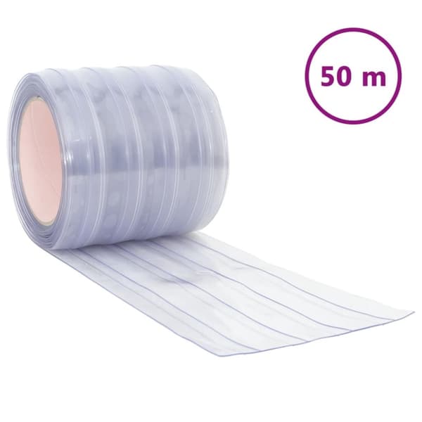 vidaXL Dørgardin gjennomsiktig 200 mm x 1,6 mm 50 m PVC