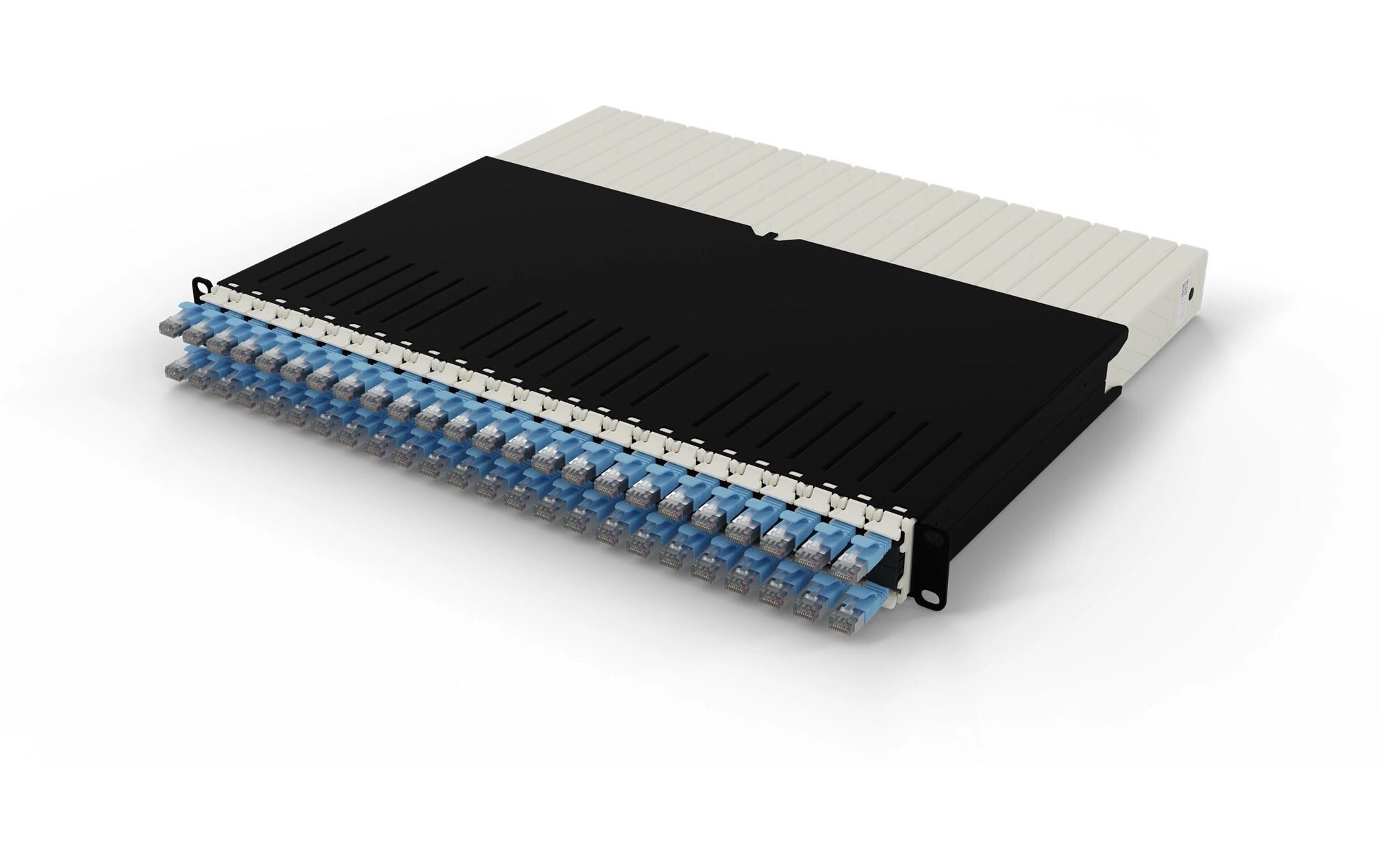 patchbox.one / 8RU / Cat 6A, STP, 0.8 m, Blau<br>All-in-One Lösung für Ordnung im Netzwerkschrank