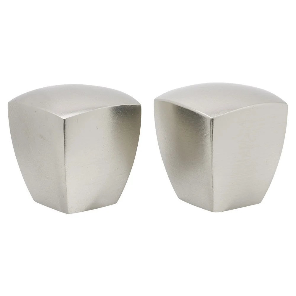 Embout tringle à rideau Ø20mm cubique aluminium brossé x2