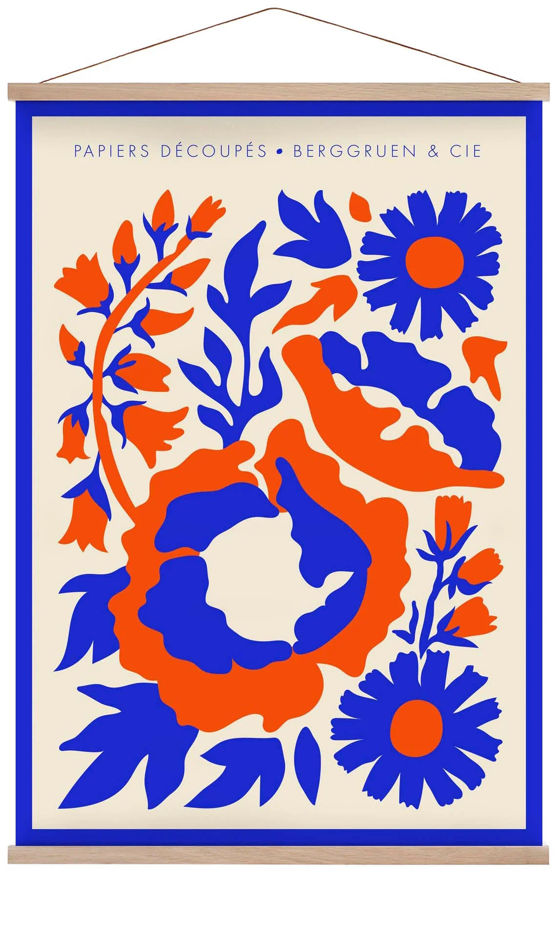 Contrast Flowers Orange Blue Papiers Découpés Kunstausstellung