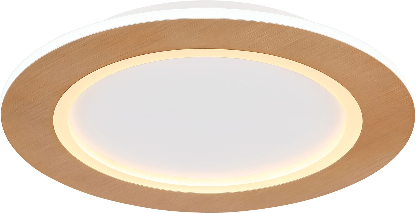 LED-Deckenleuchte - weiß - Holzoptik - Ø 40 cm