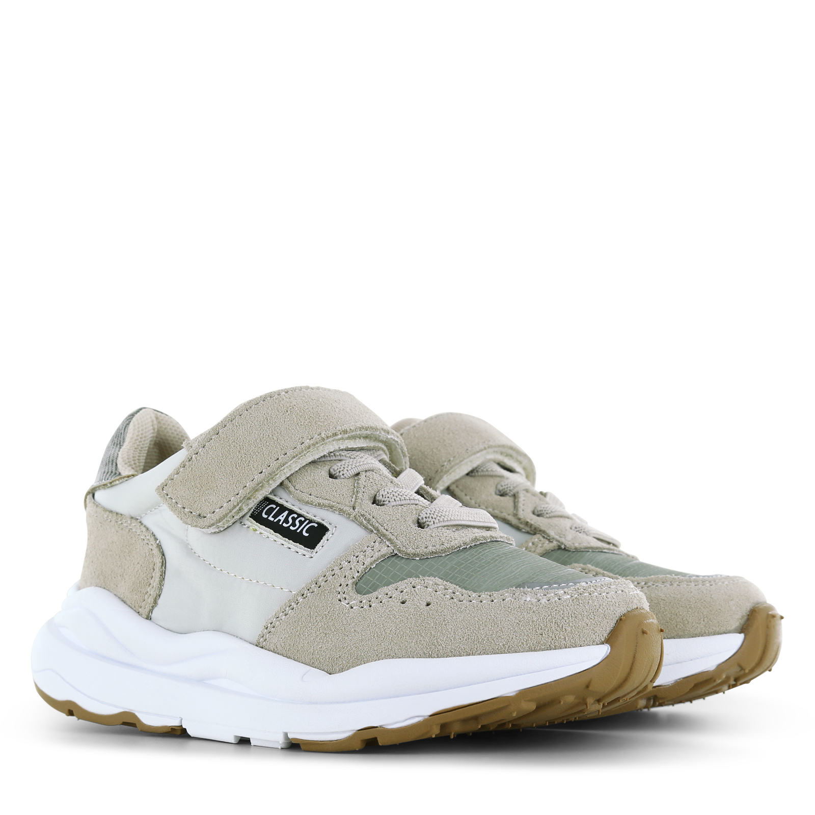 Shoesme groen-beige sneaker Microleer | Jongens schoenen