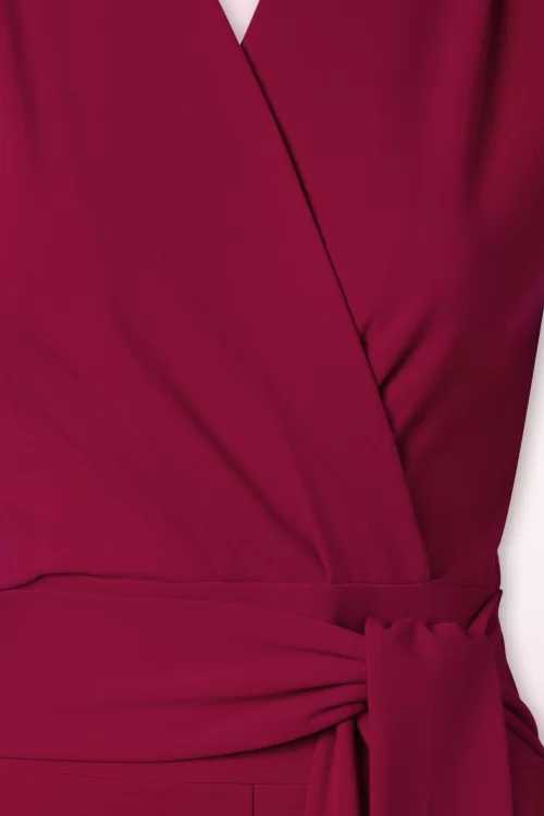 Very Cherry Emmylou Jersey Crepe jumpsuit in donkerrood