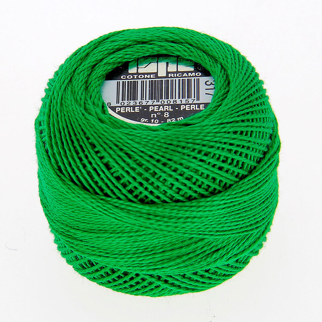 Fil broderie coton perle vert vif 10g COL317