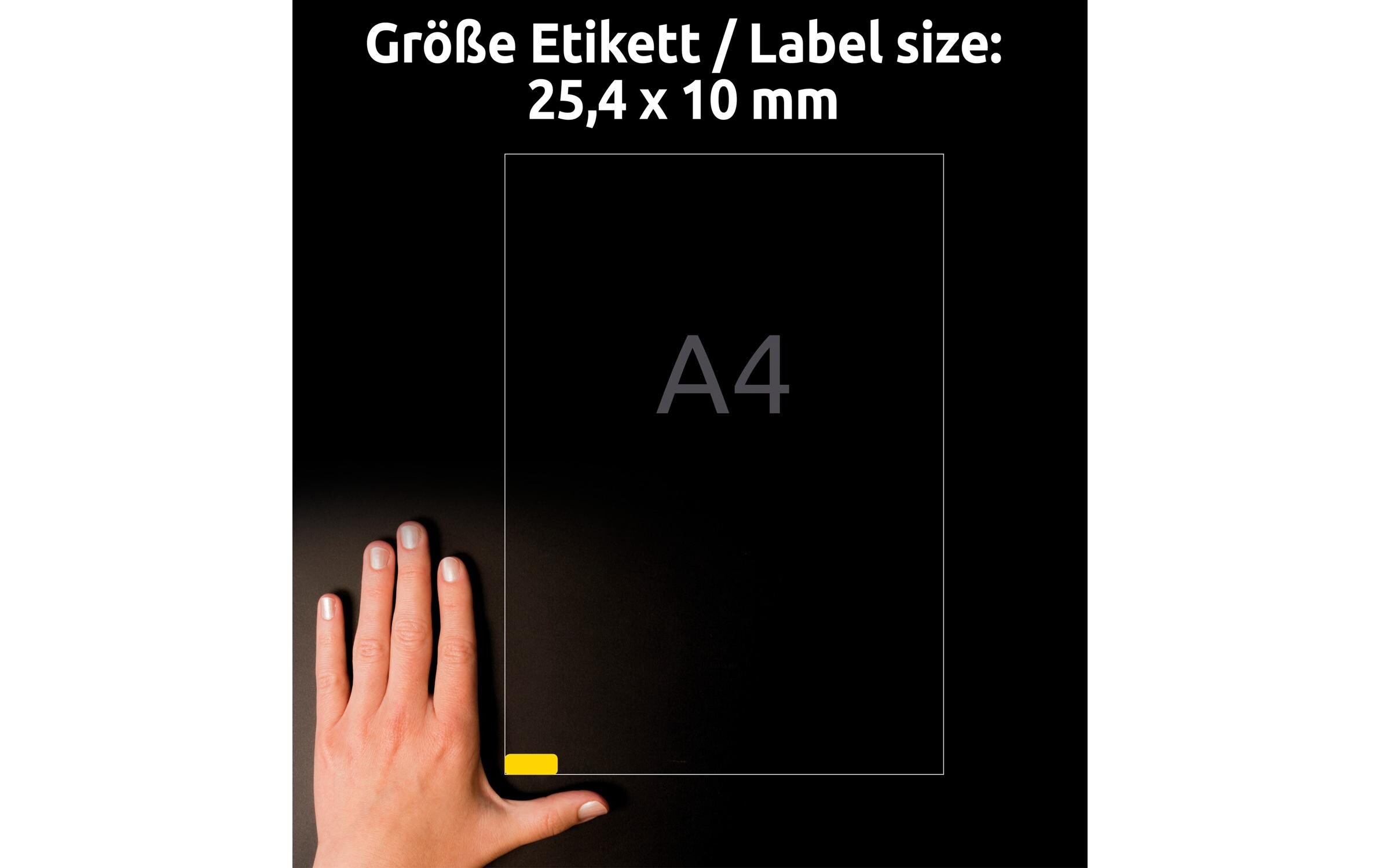 Universal-Etiketten 25.4 x 10 mm 20 BögenAblösbare Etiketten, 20 Bogen