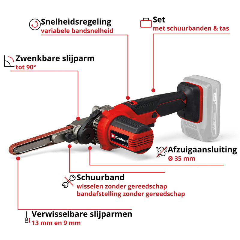 Einhell TE-BF 18 Li Solo accu vijl-/bandschuurmachine (body) 18V Li-ion