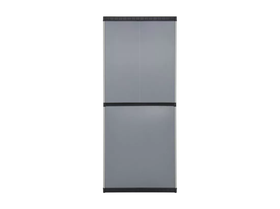 Armoire de rangement de jardin 3 étagères Gris/noir 68x40x168cm