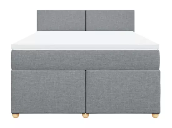 Sommier à lattes de lit avec matelas Gris clair 160x200cm Tissu