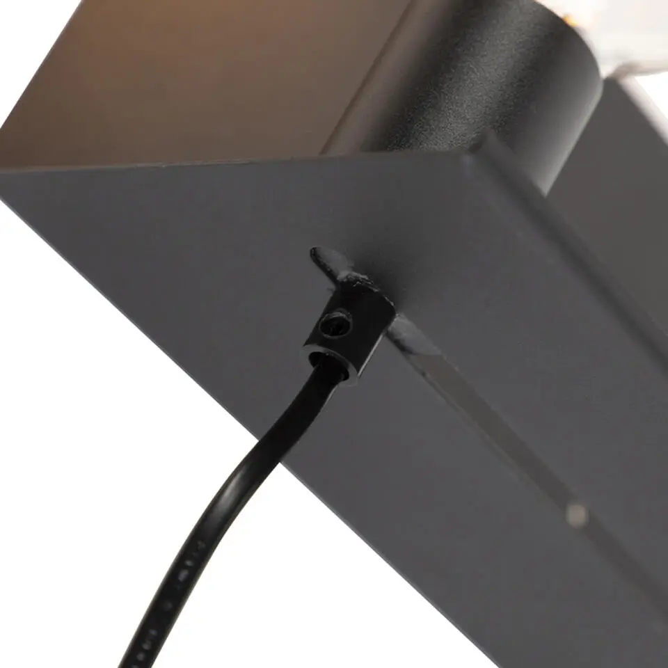 Qazqa wandlampen muro zwart e27