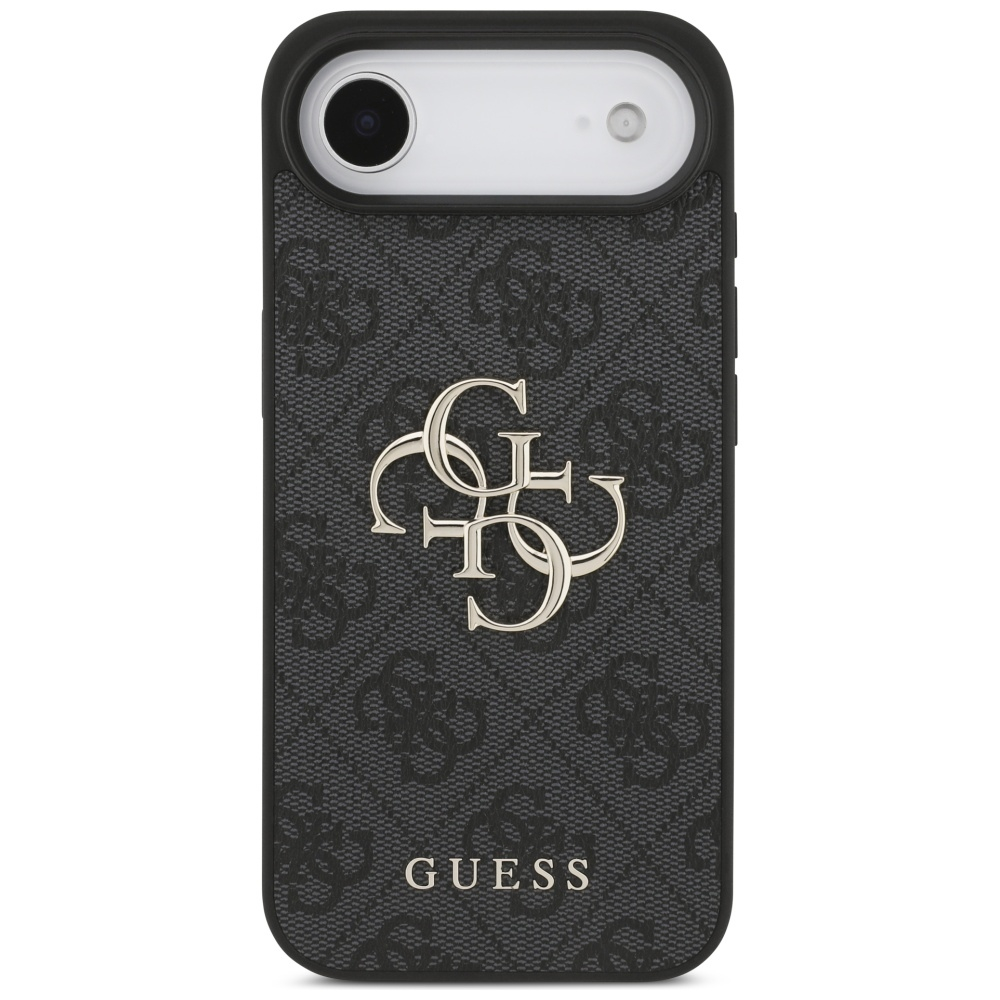iPhone Air Leder Hardcase Hülle 4G Big Metal Logo (GUHCP17M4GMGGR) - Schwarz