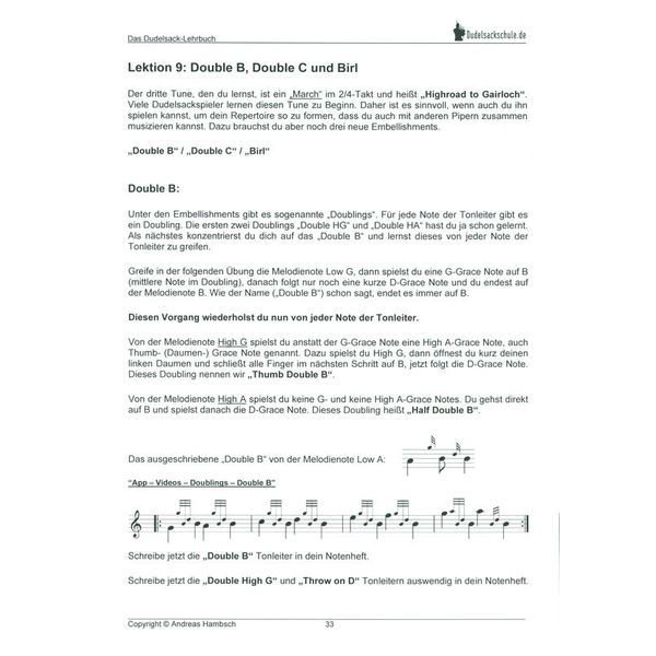 Verlag der Dudelsackschule Das Dudelsack-Lehrbuch