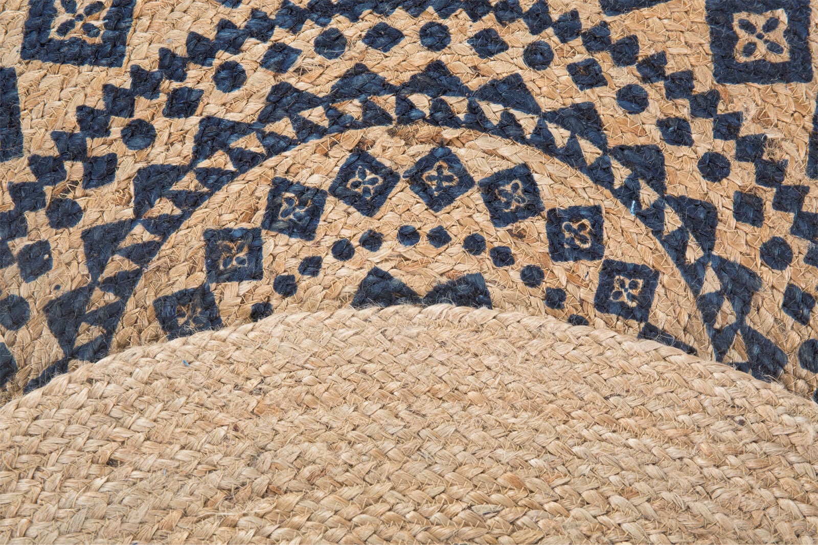 Jute-Teppich VänersborgØ120 cm rund Braun/Schwarz