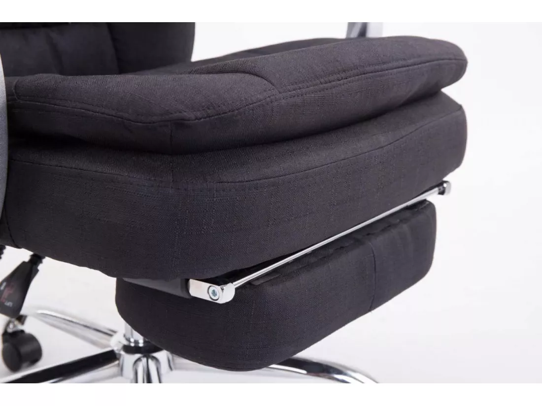 Chaise de bureau - Tissu - Noir - XL Troy