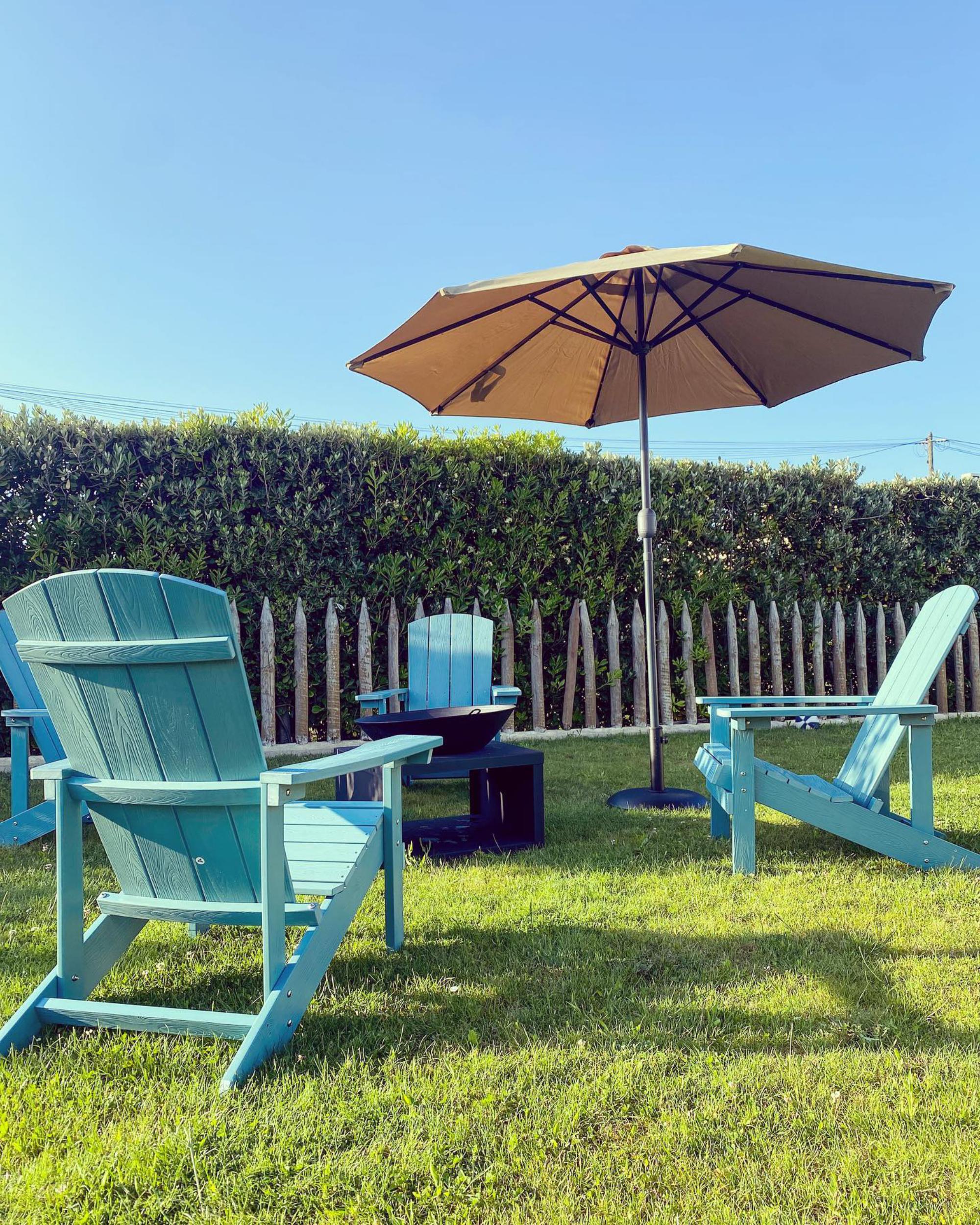 Tuinstoel ADIRONDACK met voetenbank Turquoise