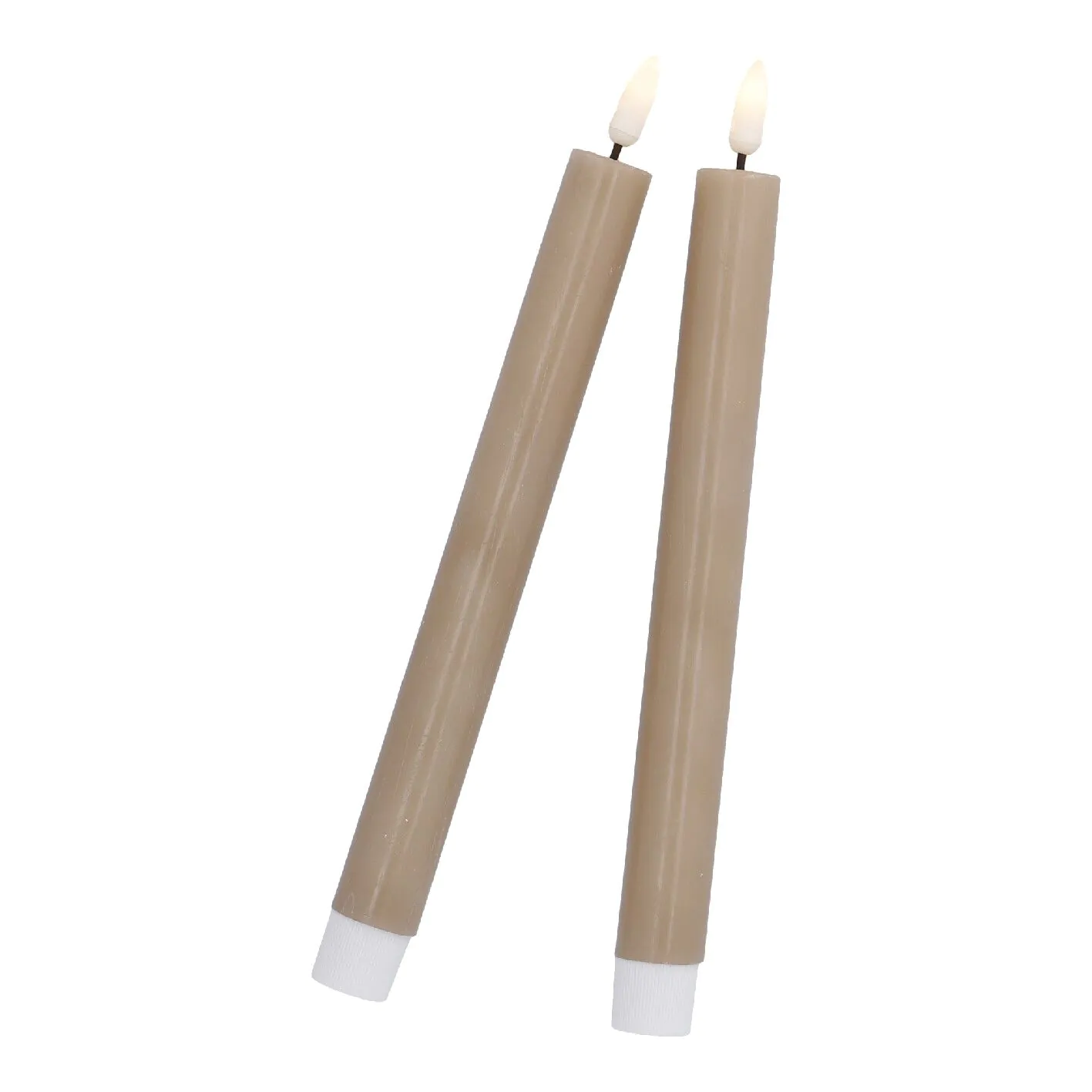 2er Set LED-Stabkerze Rustik, karamel, 24.5 cm