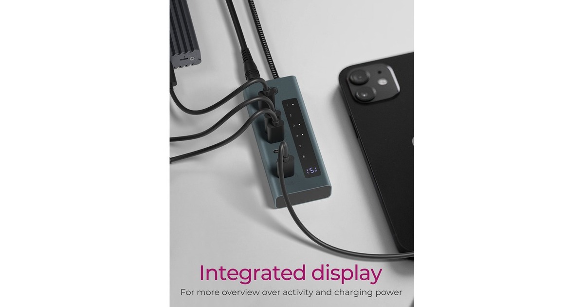 ICY BOX7-Port USB-C 3.2 Gen 2 usb-hub  (Blauwgrijs)