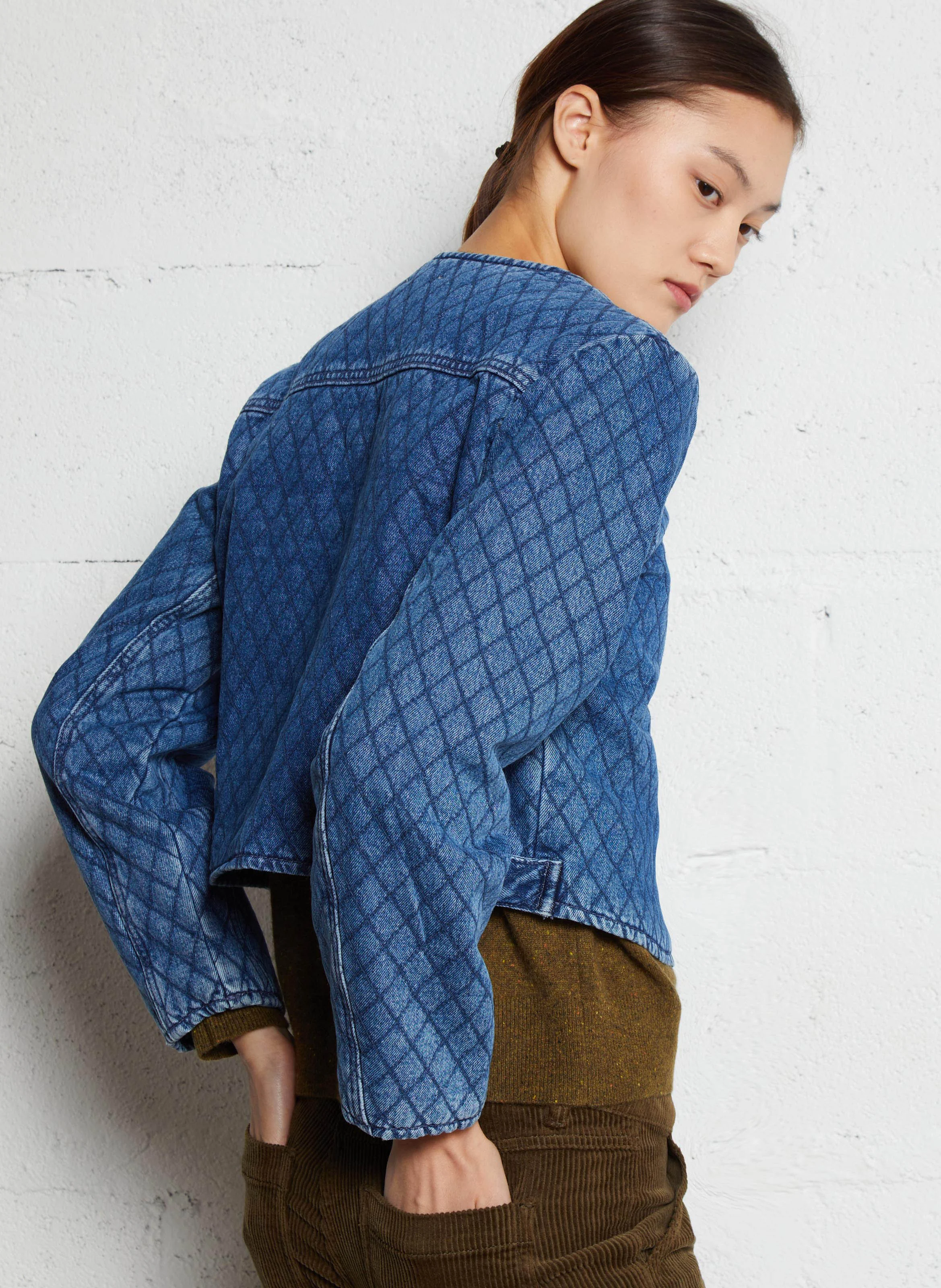 JUNON - Veste matelassée en denim | Bleu