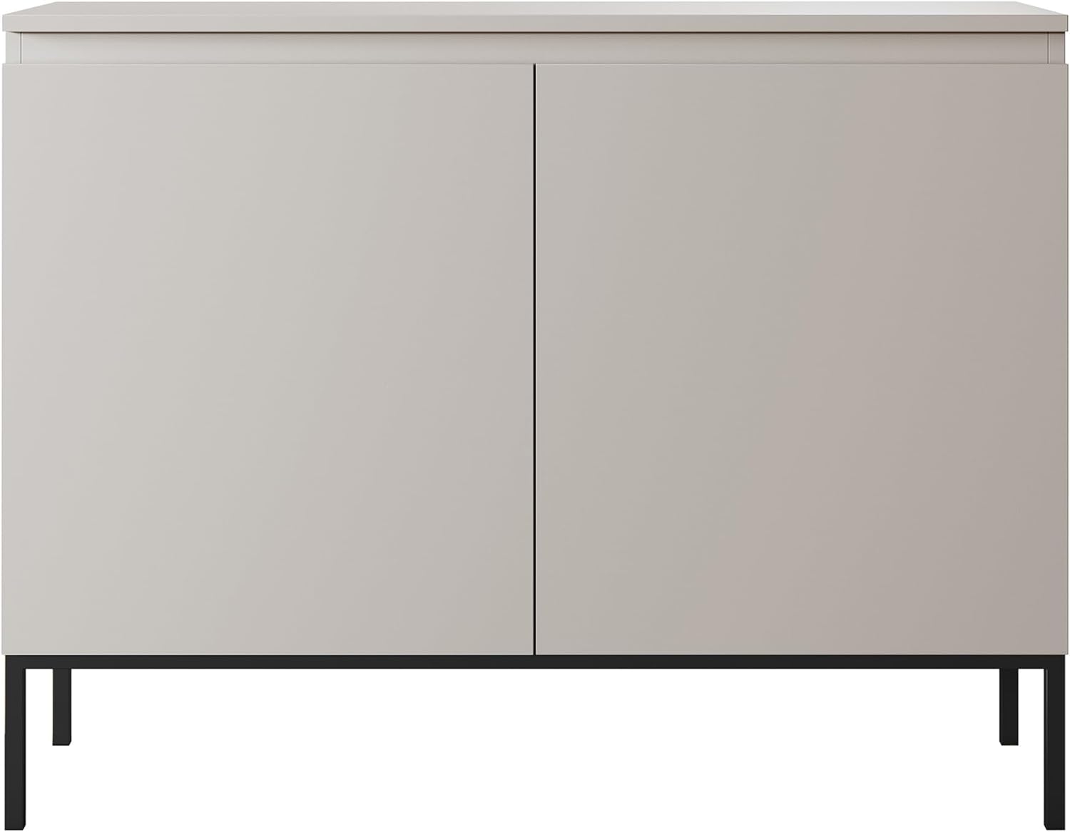 Selsey Kommode Schrank Aufbewahrungsschrank 100 cm 2 Türen 4 Fächer Taupe Schwarze Beine Bemmi