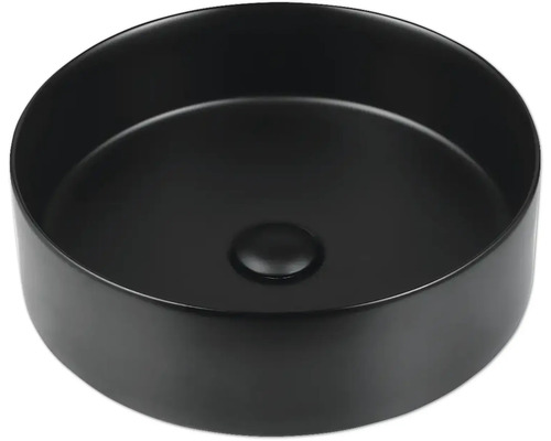 Jungborn AMION 40 cm opzetwastafel met keramische stop, matzwart, inclusief keramische afvoerplug