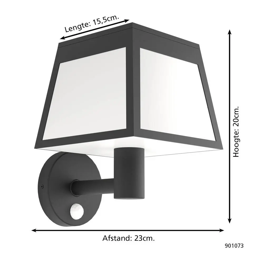EGLO Altilia Solar Wandlamp - LED - 20 cm - Zwart/Wit