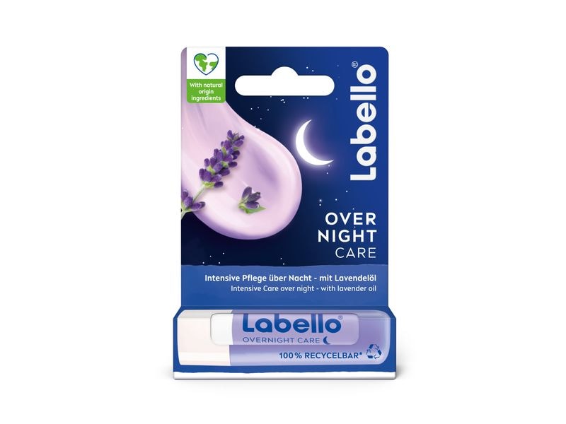 LABELLO Lippenpflege Over Night Care 4.8 g Lippenpomade für Pflege über die Nacht mit ätherischem Lavendelöl