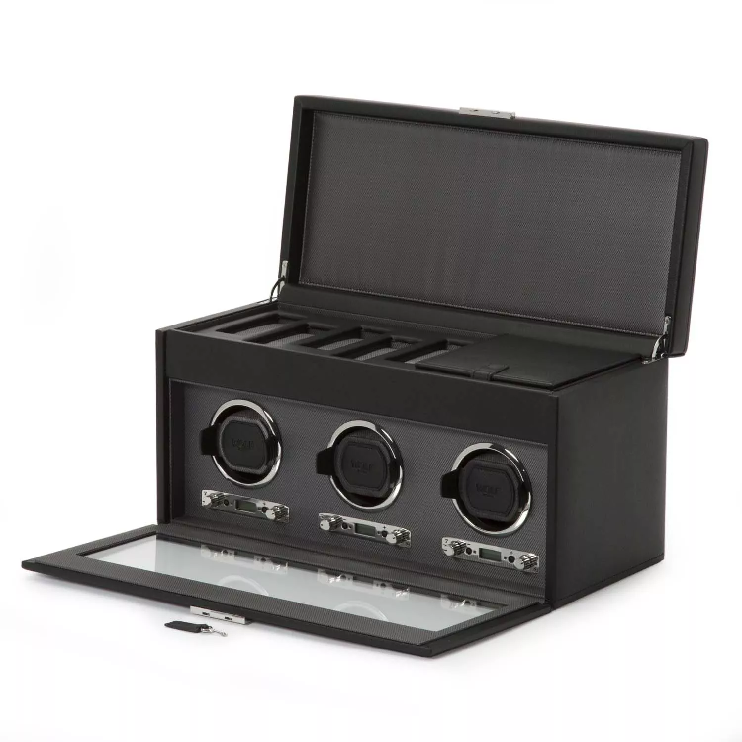 Wolf Viceroy Watch Winder 3 ure Sort Imiteret Læder 456302