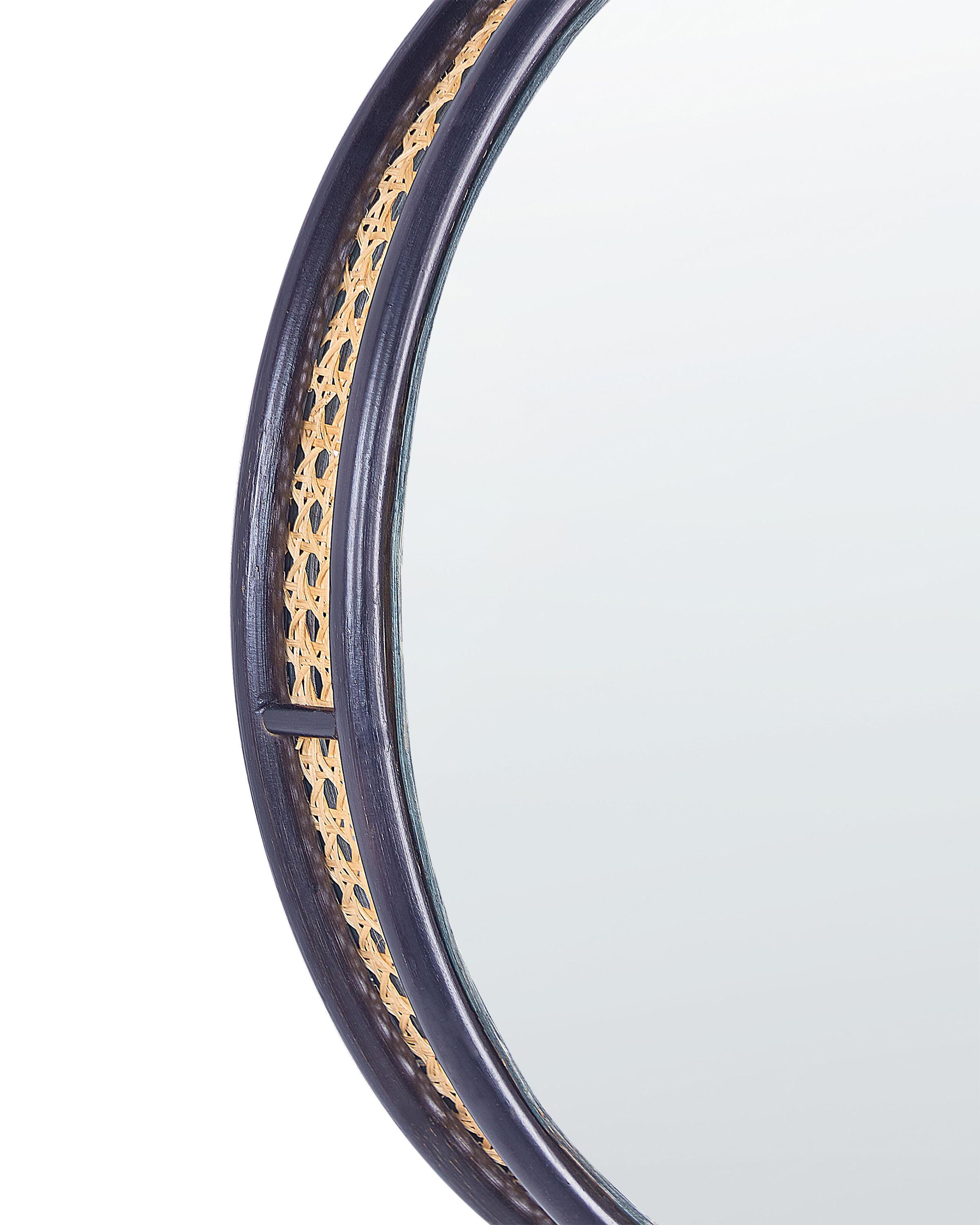 Wandspiegel DAKSA 60 cm 60 cm Rotan Zwart