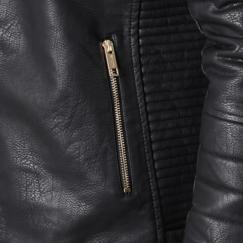 Veste Biker Noir Doré