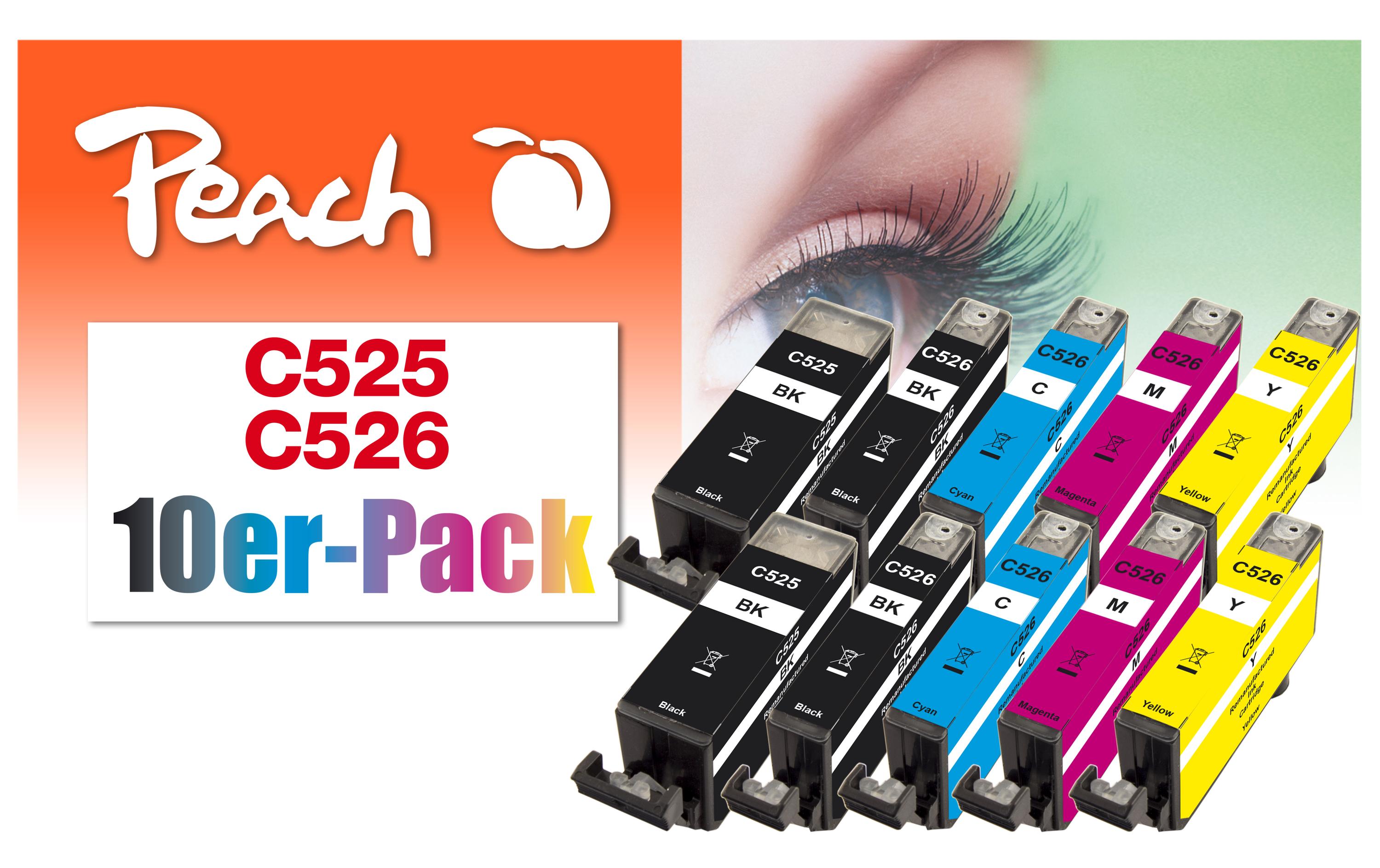 Tinte Canon PGI-525/CLI-526 Multi-10-Pack C, M, Y, BKTinte, Schwarz, Cyan, Magenta, Gelb