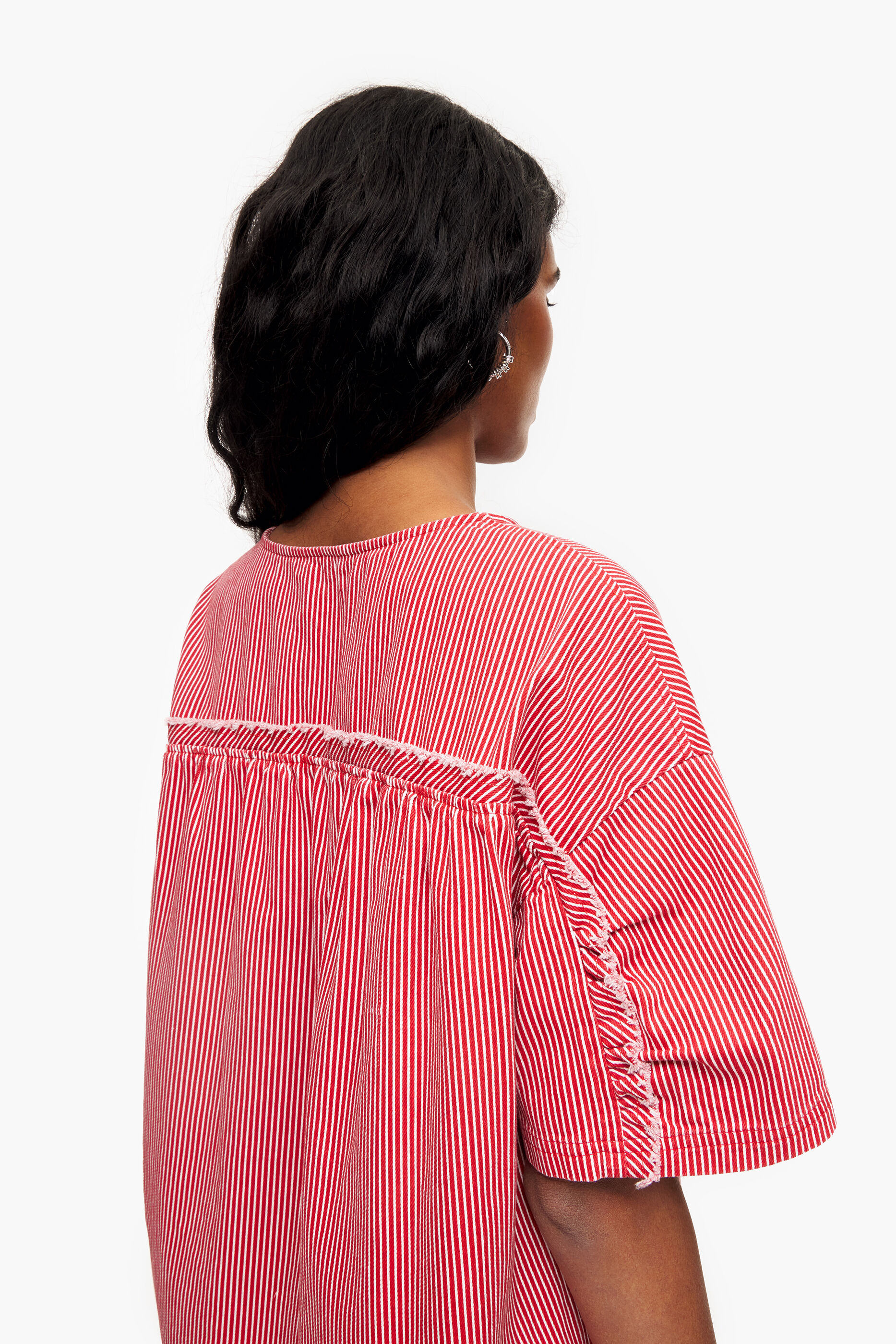 Vestido curto de jeans vermelho