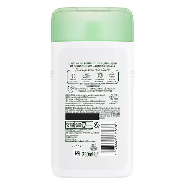 Le Petit Marseillais Bio Gel Douche Énergisant Orange Pamplemousse 250ml