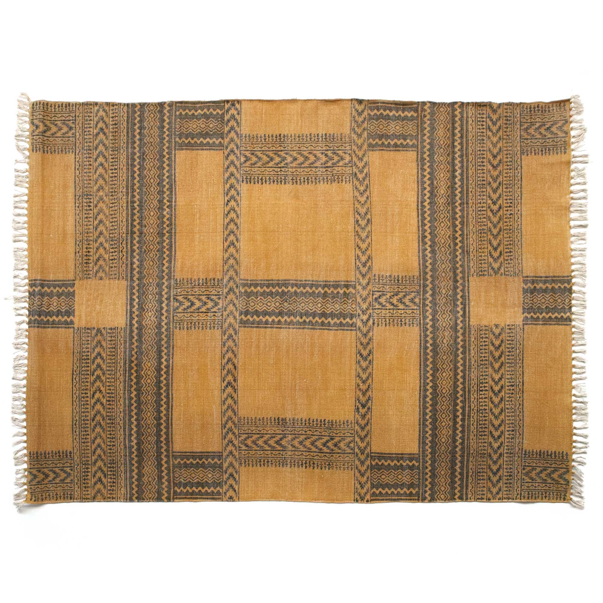 Blockprint-Teppich 'Harsha', braun, B 200 cm, L 140 cm von fischer's lagerhaus