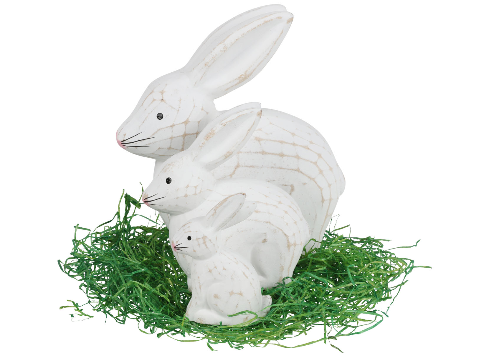 Kleiner Deko-Hasen aus Holz 6x3,5x10cm White washed