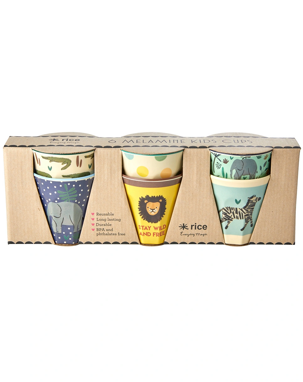 Melamin-Trinkbecher JUNGLE PRINTS small 6er-Set in bunt