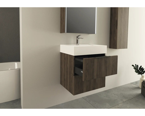 Jungborn wastafelmeubel QUATTRO BxHxD 60 x 50 x 46 cm Frontkleur mat notenhout 55694